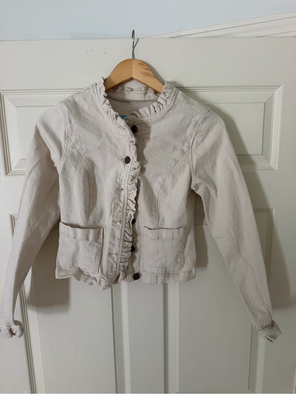 Draper James Cream Ruffle-Trim Cream Jacket - Picture 3 of 3